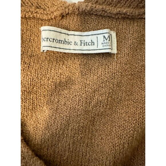 Abercrombie & Fitch Vintage Brown V-Neck Long Sleeve Sweater Y2K  Size Medium - Picture 4 of 6